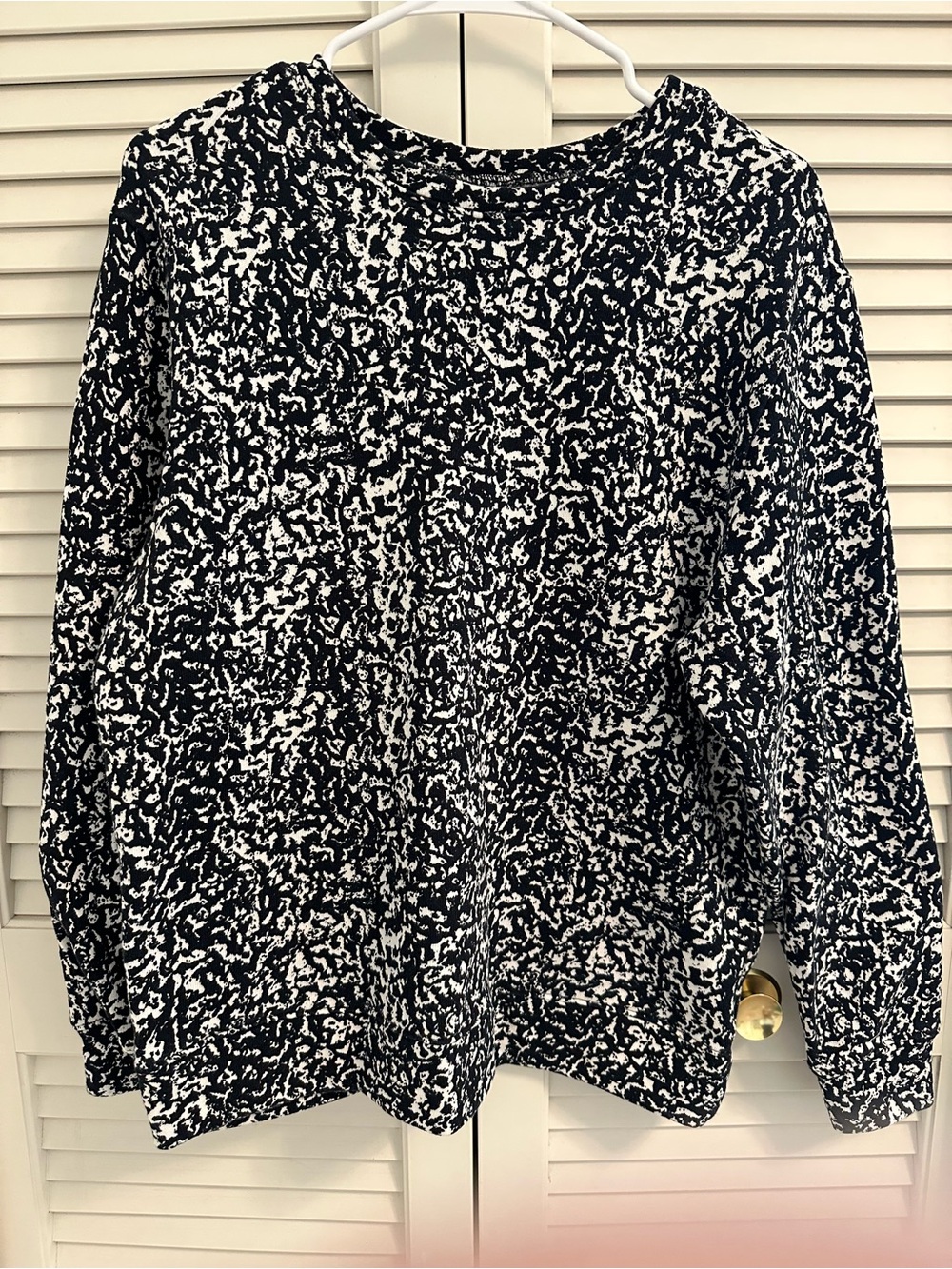 pistola Black and White Abstract Knit Top